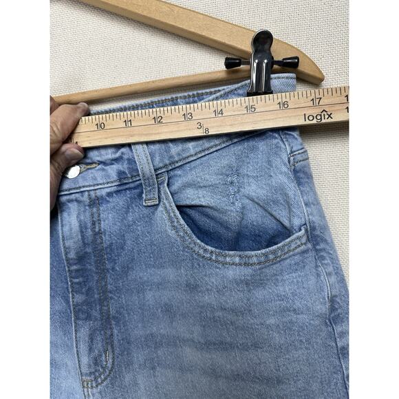 Women's High-Rise Wide Leg Jeans Universal Thread Light Wash 14R Raw Hem Grunge - Picture 6 of 16